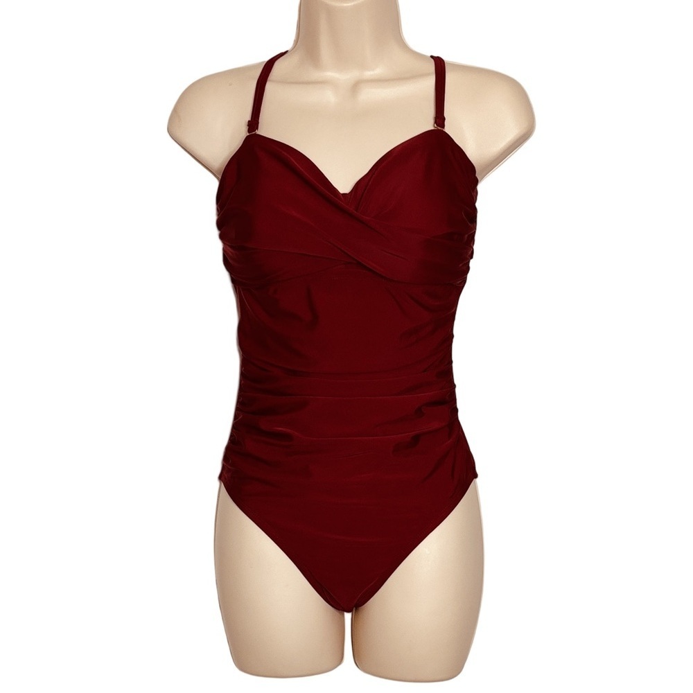 Kona Sol One Piece Swimsuit, Size M, Burgundy